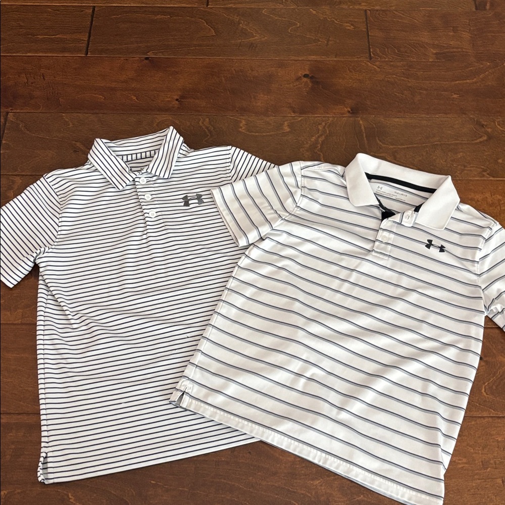 2 Youth Large Under Armour Polo Shirts